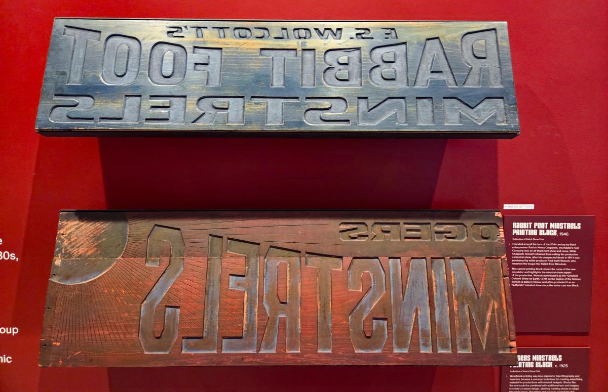 Hand Carved Basswood Printing Blocks  From 20th Century Traveling Shows 1