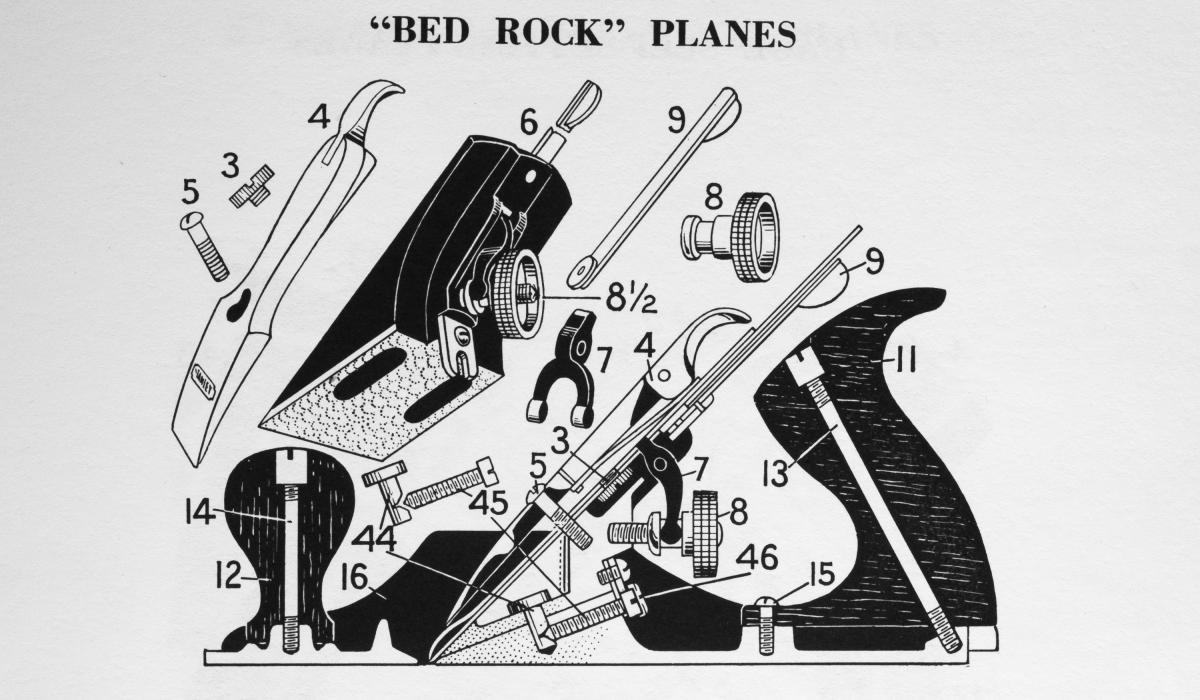 Diagram of Bedrock bench plane parts