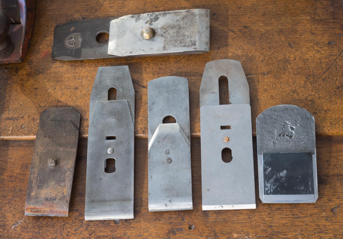 Group photo of most of the cap irons mentioned in this blog; L-R W. Butcher;Stanley