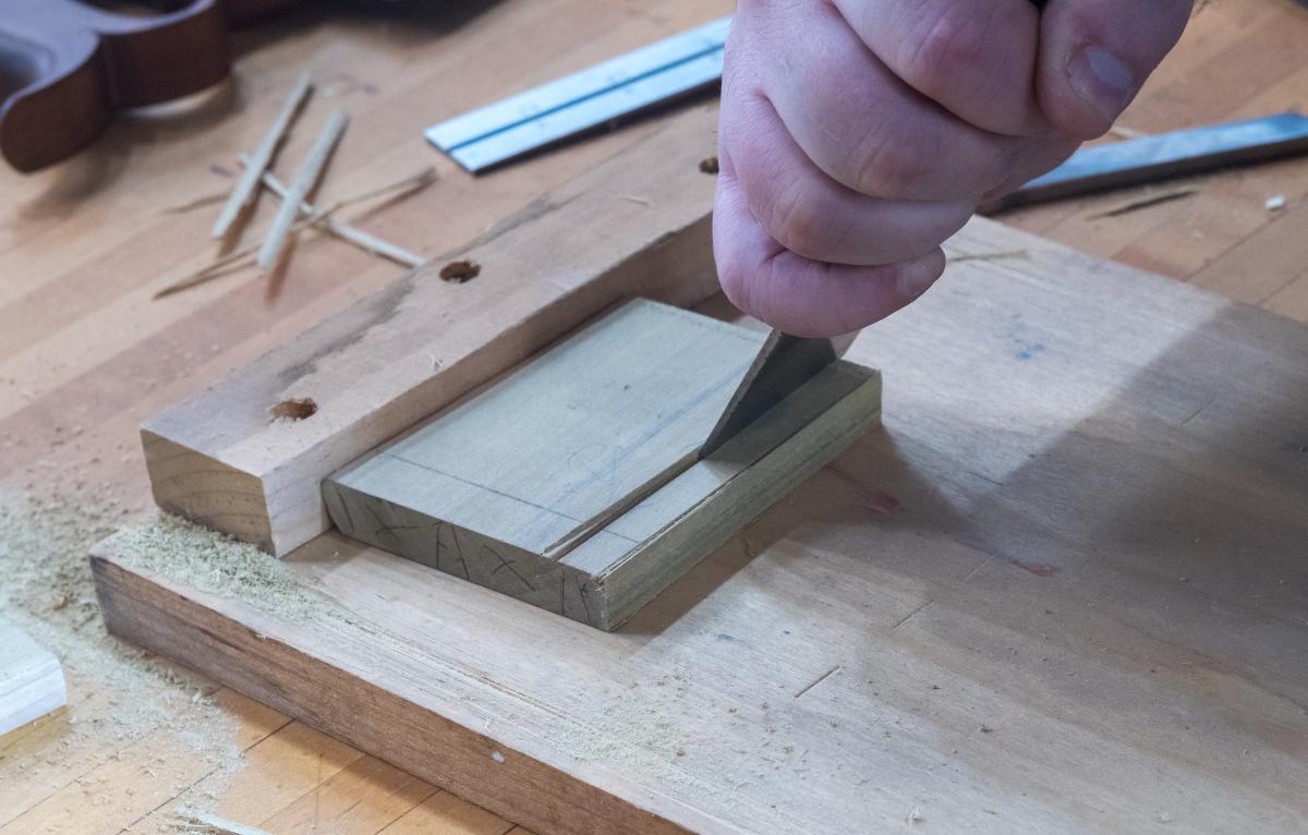 The key to forming the handles is chopping a 