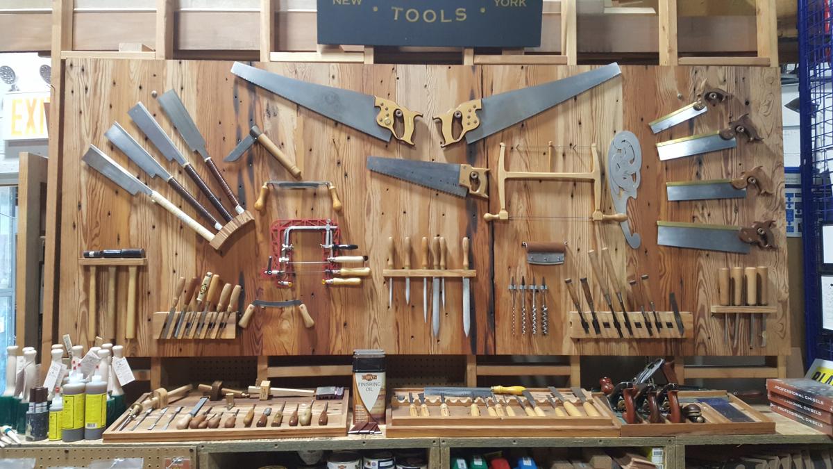 Our tool display made from reclaimed pine