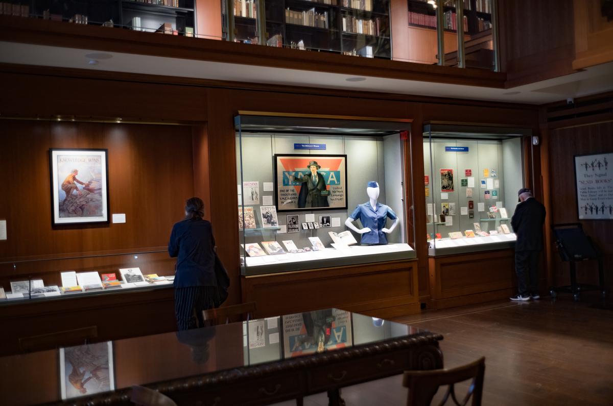 Among the items on display: the official U.S. Army’s Library Branch uniform