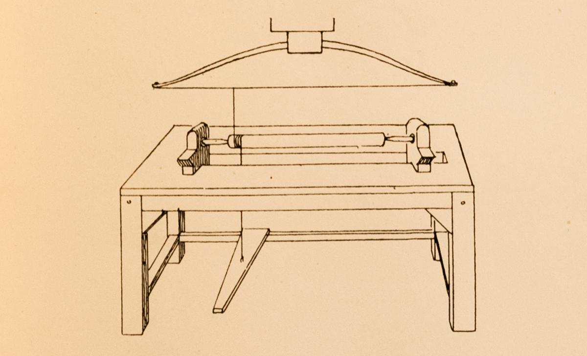 Pole Lathe - This lathe uses a bow for a spring return. From 