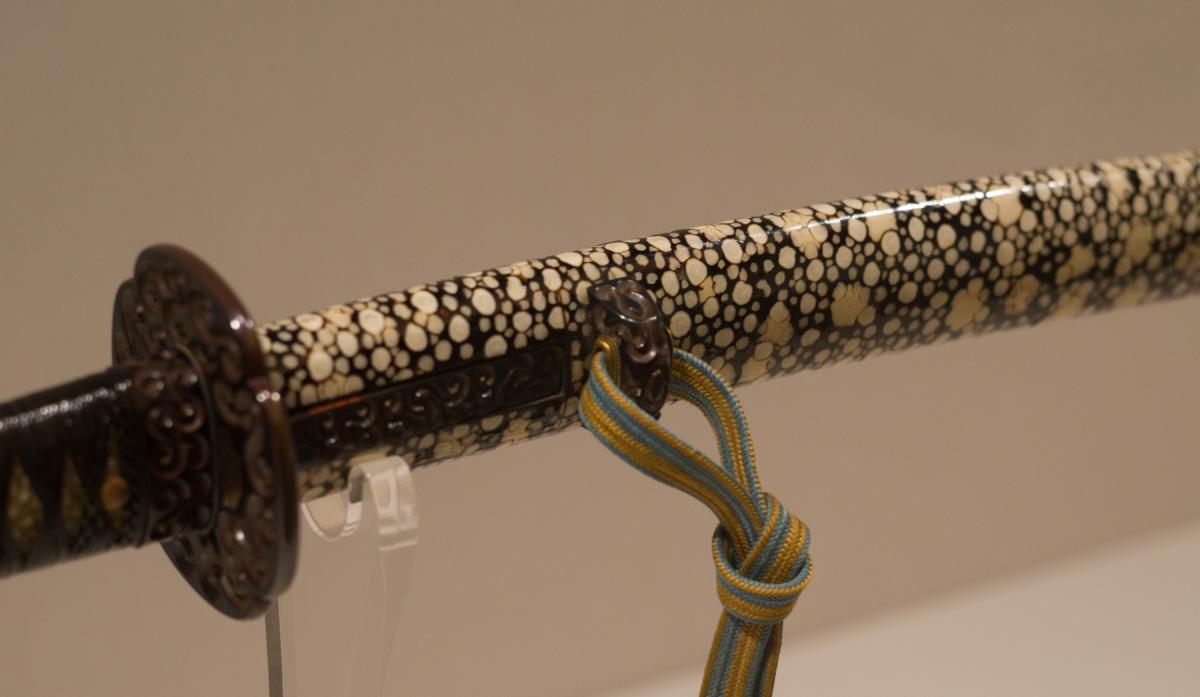 Detail of 19th century Japanese sword scabbard and mounting