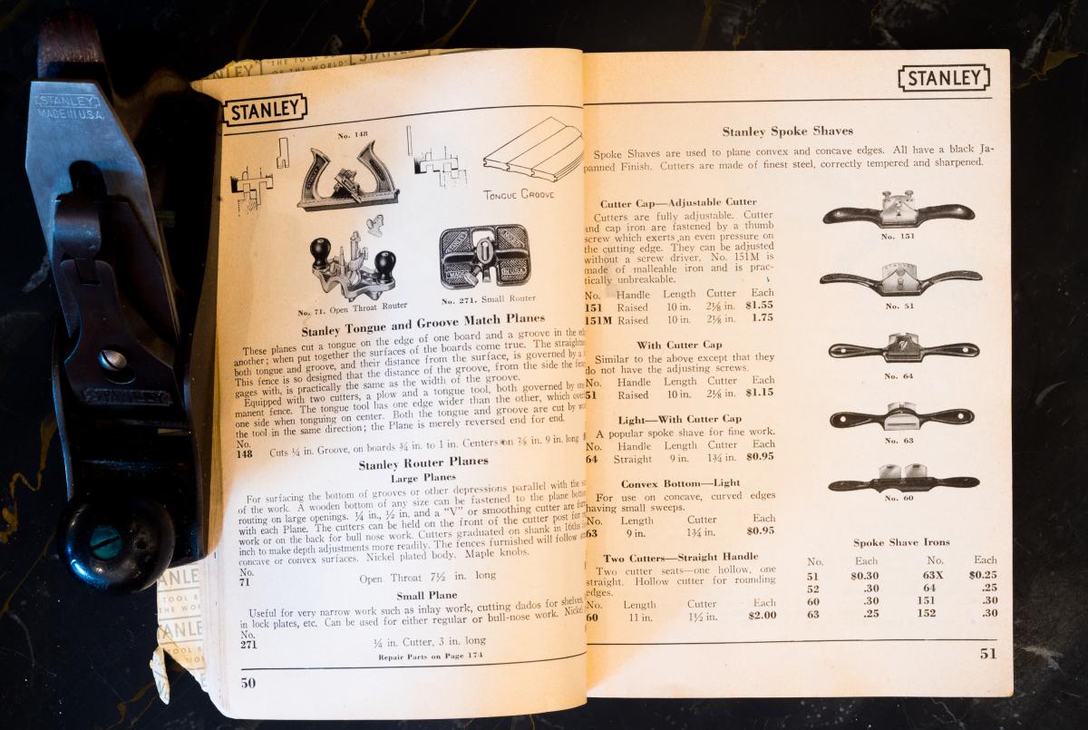 The spokeshave page from the 1952 catalog