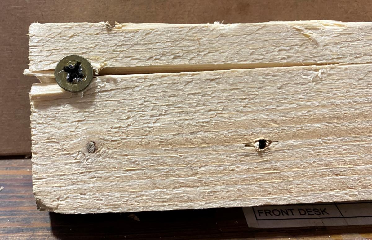 Placing a screw close to the edge of a piece of wood