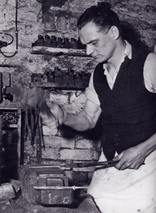 Ashley Iles at the forge - 1952