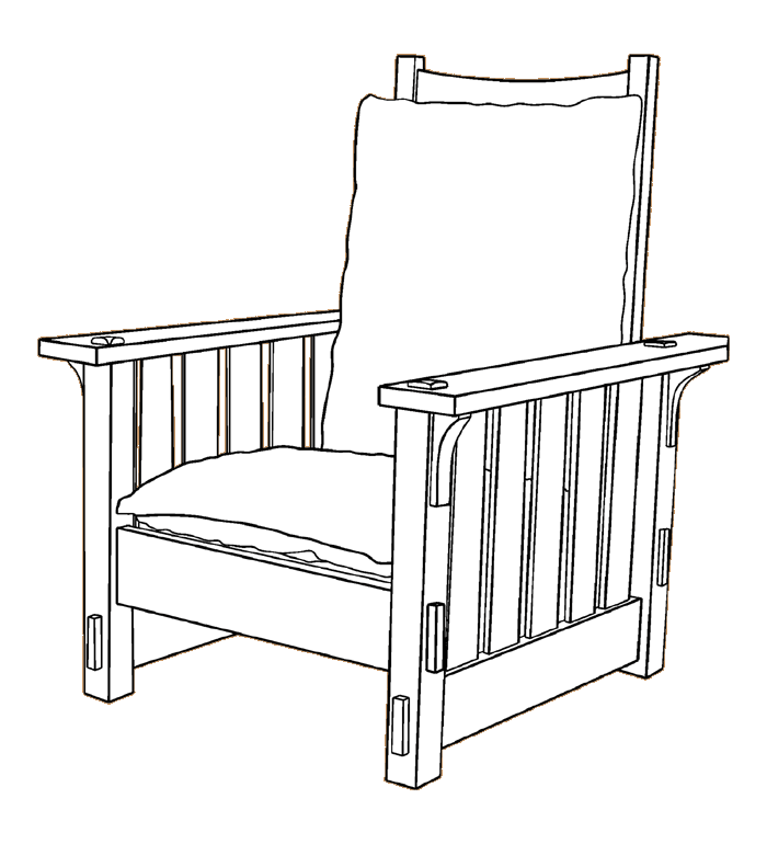 Flat Arm Morris Chair