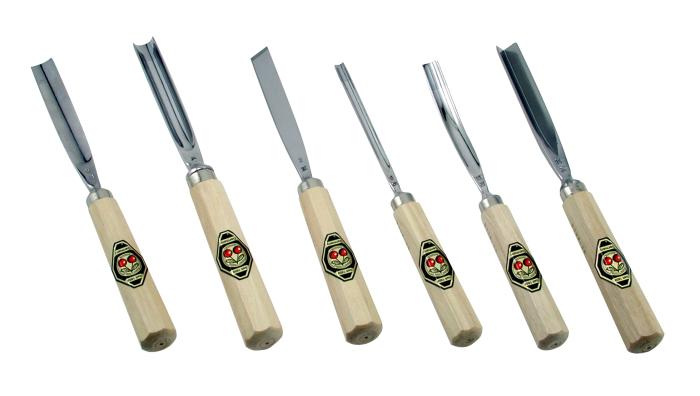 Set of  6 Professional Grade Carving Tools by Two Cherries
