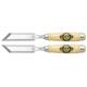 Pair of Right and Left Angled Skew Bevel Edge Chisels by Two Cherries