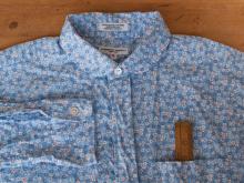 Engineered Garments - Round Collar Shirt - Blue Floral Print
