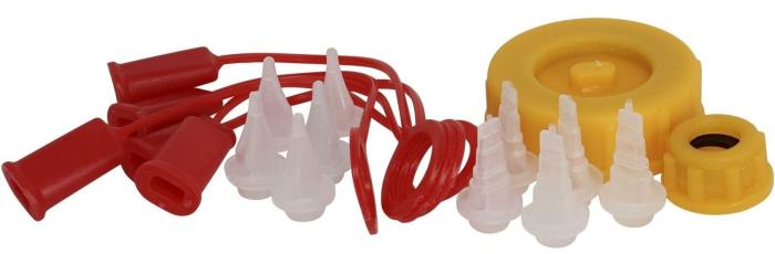  alt="GluBot Accessory Pack (5 Yorker Tips, 5 Blade Tips, 5 Red Caps and Lid set)"