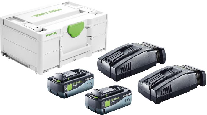  alt="Energy Set SYS 18V contains 2 x 8.0 Ah Li-HighPower battery packs. An SCA 16 AIRSTREAM rapid charger. In the Systainer³. (#577328)"