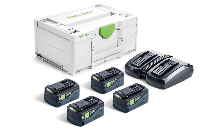  alt="Energy Set: 4 x High Power Airstream 18V Li 5.0 batteries and a TCL6 DUO charger, Packed in a Systainer (#578675)"