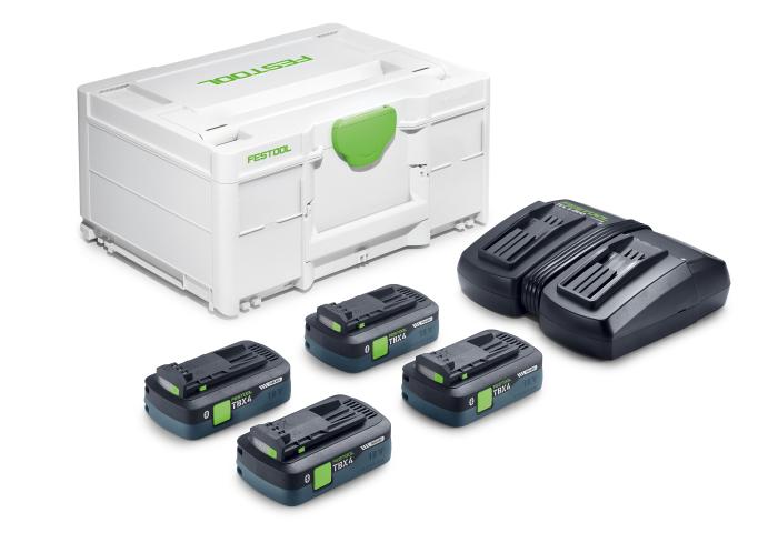  alt="Energy Set: 4 x Tabless TBX  18V Li 4.0 batteries and a TCL6 DUO charger, Packed in a Systainer (#578675)"