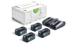 Energy Set: 4 x High Power Airstream 18V Li 5.0 batteries and a TCL6 DUO charger, Packed in a Systainer (#578675)
