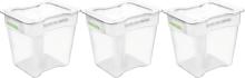 Set of three extra plastic waste containers w/lids (#204295)