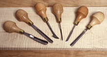 Sets of Palm Handled Carving Tools by Ashley Iles