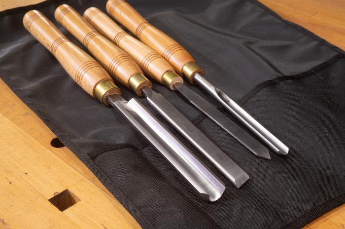 Ashley Iles Treadle Turning Tools Starter Set in Tool Roll