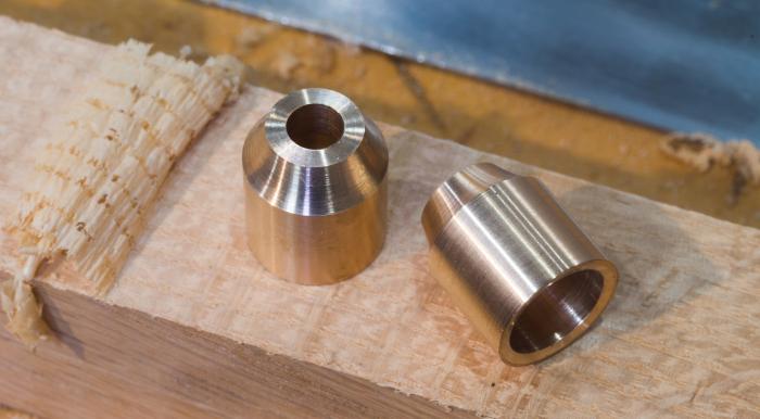  alt="Pair of bronze ferrules for making your own handles for AB1 burnisher"