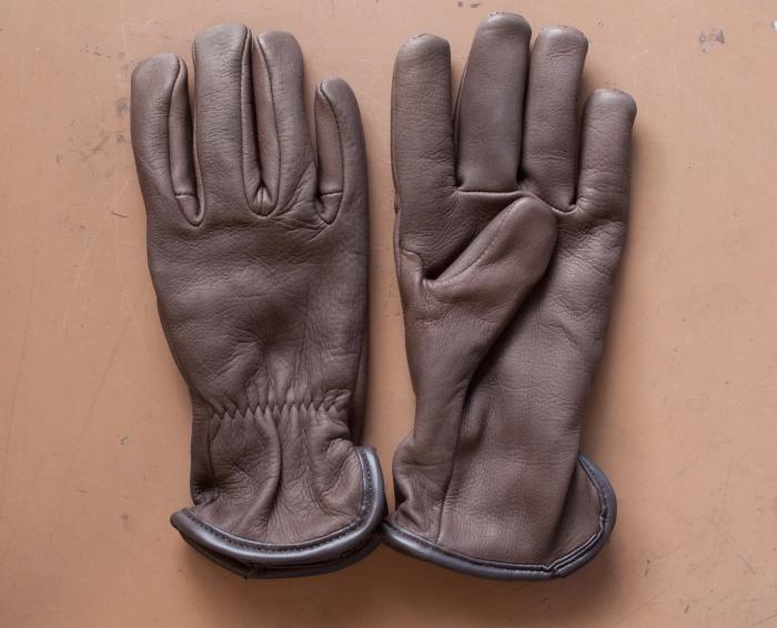 Merino Wool Lined Deerskin Work Gloves - Brown
