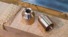 Pair of bronze ferrules for making your own handles for AB1 burnisher