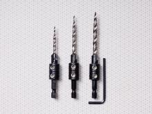 3 Piece Tapered Drill Countersink Set
Includes: 44006, 44008, 44010 & 1/8" Hex Key (Replaces Part # 40040)(#44300)