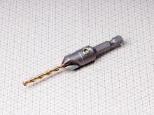 9/64" x 1/2"  Tungsten Carbide Tipped Countersink with TiN Coated Parabolic Flute Twist Drill(#46309)